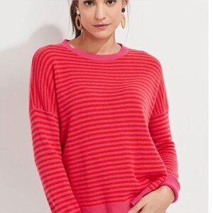 Ginny Stripe Lofty Cashmere Crewneck Sweater